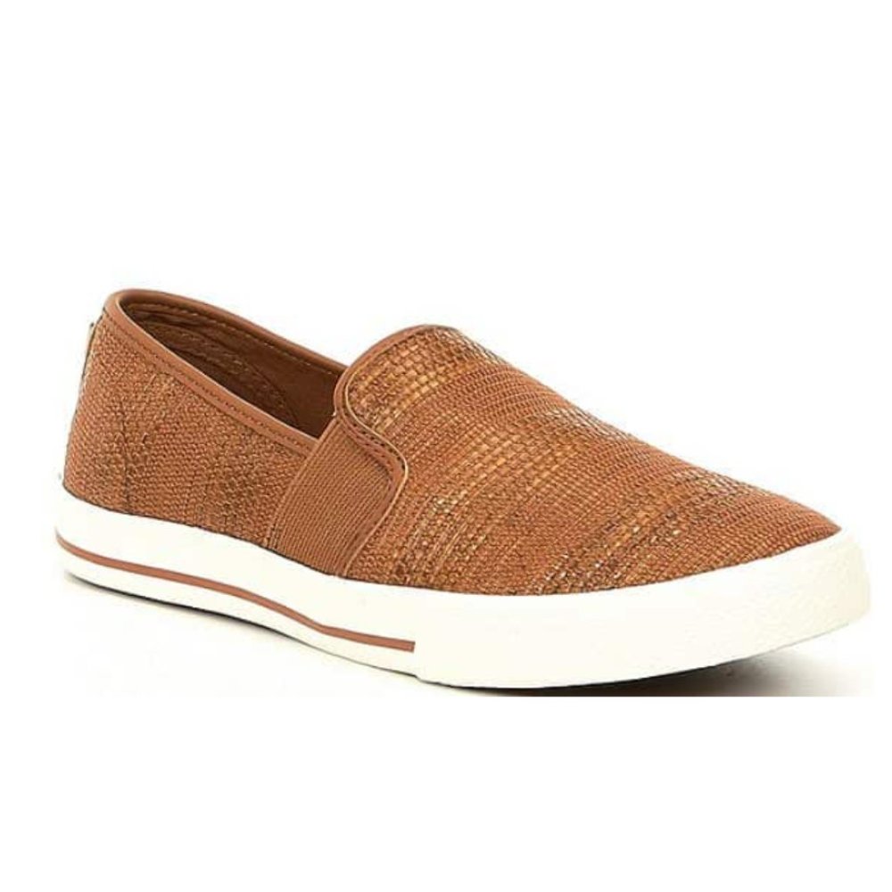 Lauren Ralph Lauren Jinny Slip-On Sneakers Classic Tan Size 9 EUC